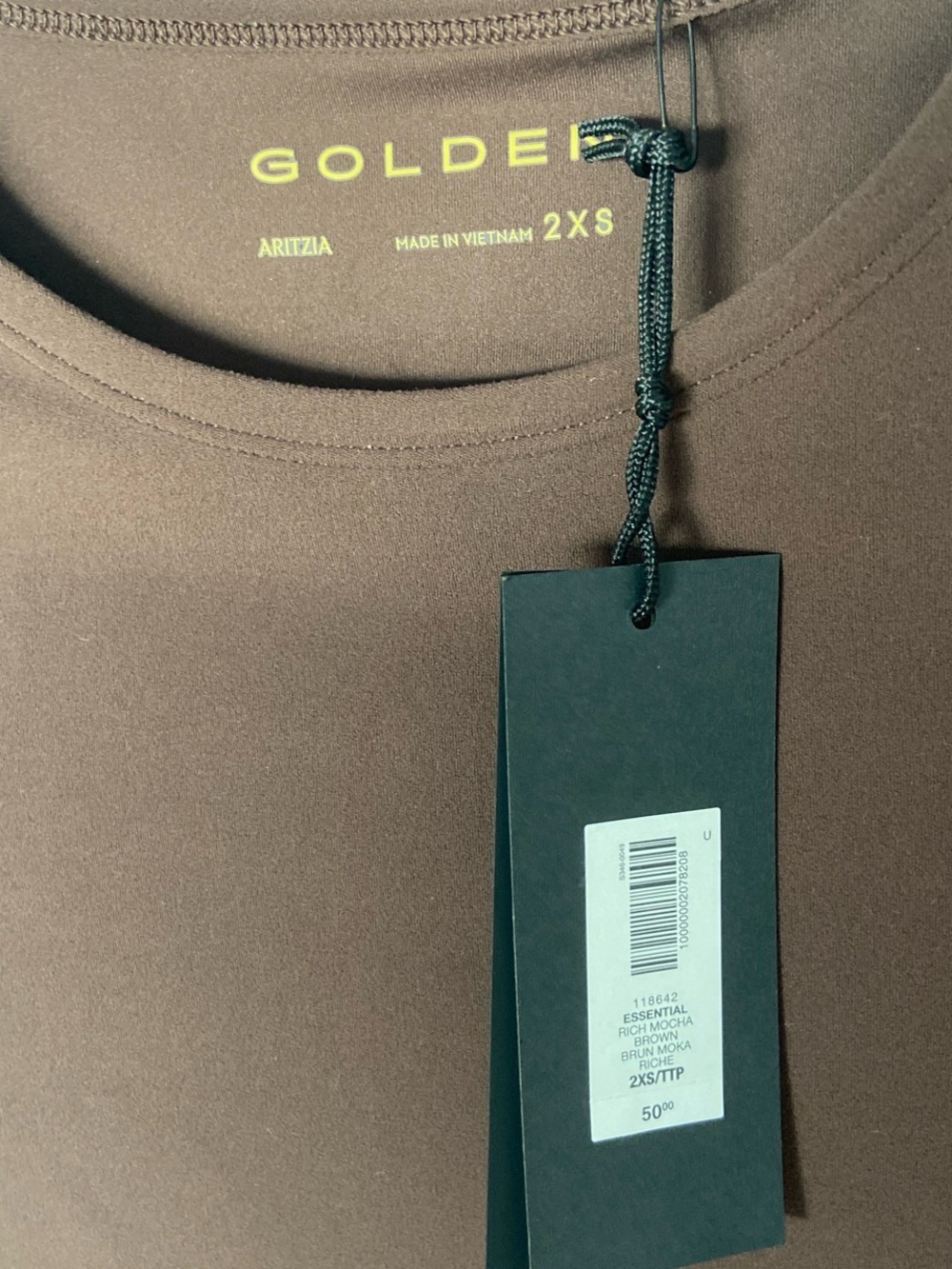 Aritzia Essential Butter Top Mocha Brown - Picture 3 of 4